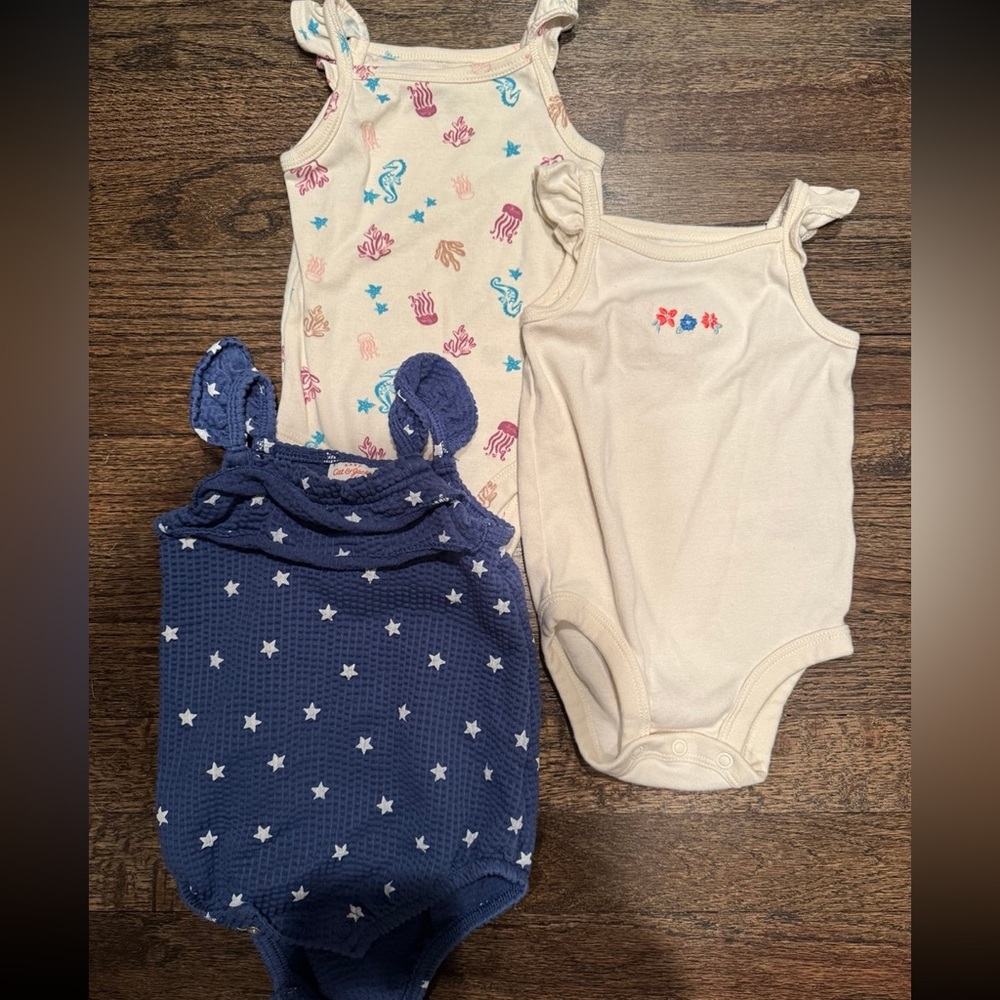 3 NWOT baby outfit onesie spaghetti straps